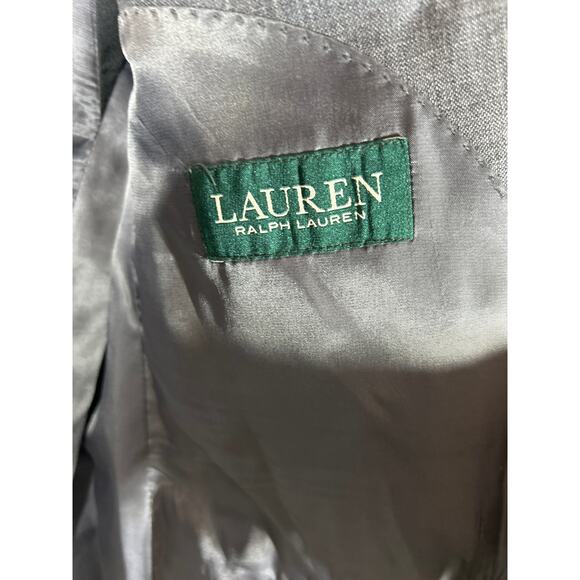 Ralph Lauren LRL Sport Coat 44L Gray Wool Made in Canada Lined Suit Stretch - Picture 9 of 16